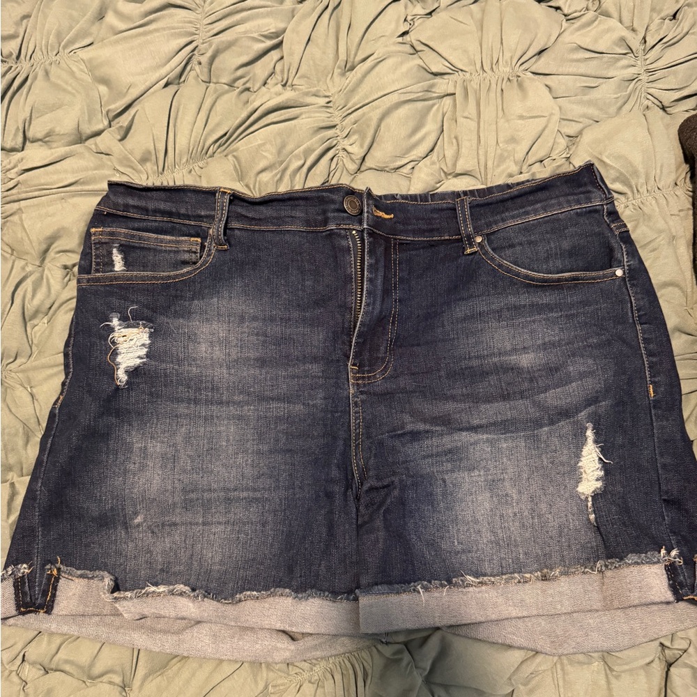 Grace & Lace Distressed Denim Shorts